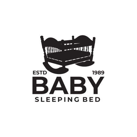 Black baby sleeping bed vector designのイラスト素材