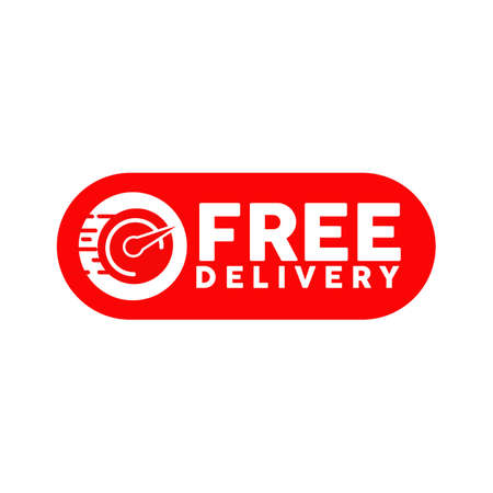 Free delivery sticker label vector designのイラスト素材