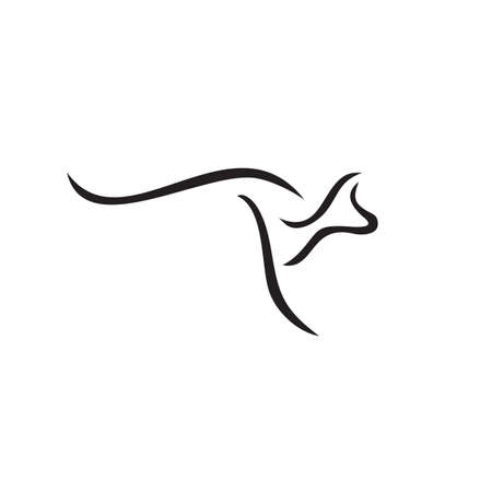 Simple black outline kangaroo vector designのイラスト素材