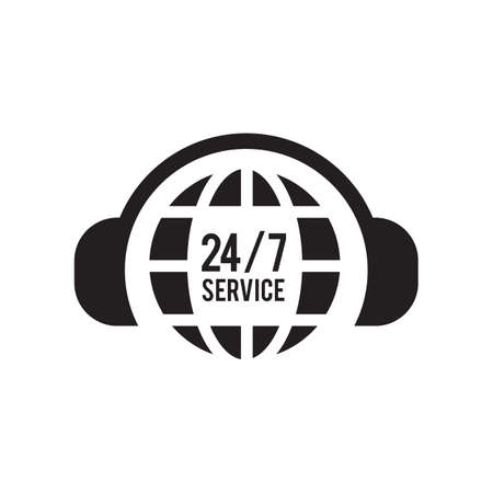 Call center customer service 24 hours in 7 days vector designのイラスト素材