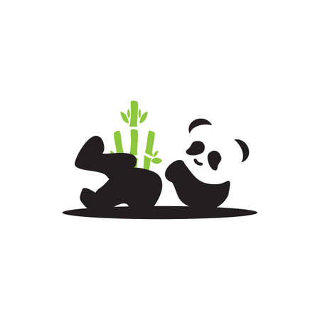 Panda animal logo design vector templateのイラスト素材