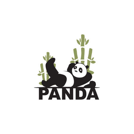 Panda animal logo design vector templateのイラスト素材