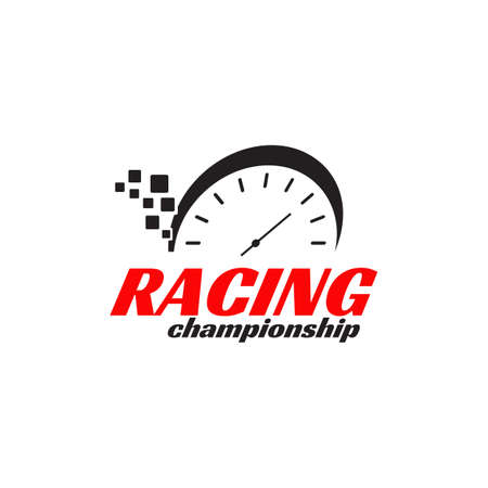 Racing championship logo design incorporated with speedometer icon templateのイラスト素材