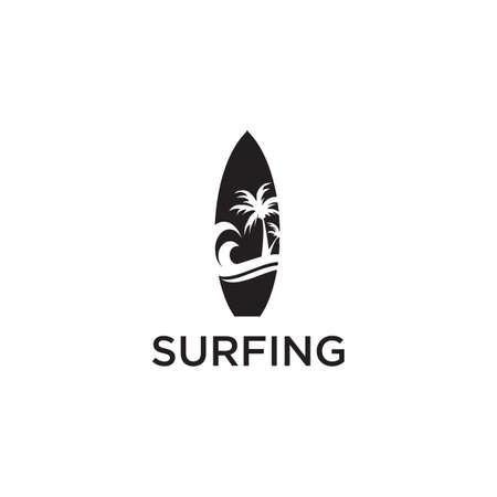 Surfer logo icon design vector templateのイラスト素材
