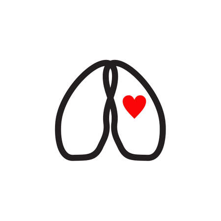 Lung medical logo design vector templateのイラスト素材