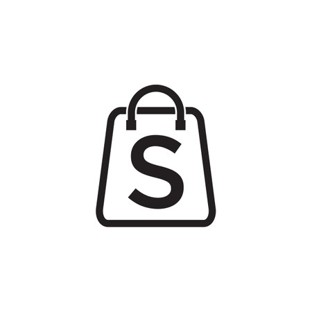 Shopping bag logo incorporated with S letter design templateのイラスト素材