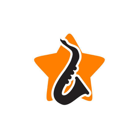 Saxophone sign logo design vector templateのイラスト素材