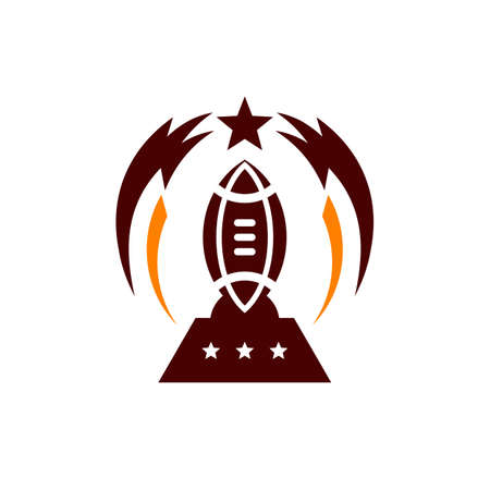 Rugby trophy logo design vector templateのイラスト素材