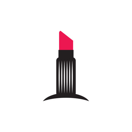 Cosmetic logo design with lipstick icon vector templateのイラスト素材
