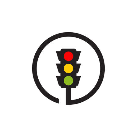 traffic light logo design vector templateのイラスト素材