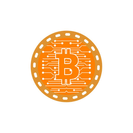 Simple bitcoin symbol vector icon logo designのイラスト素材