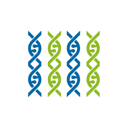 DNA Chromosome science genetic vector logo designのイラスト素材