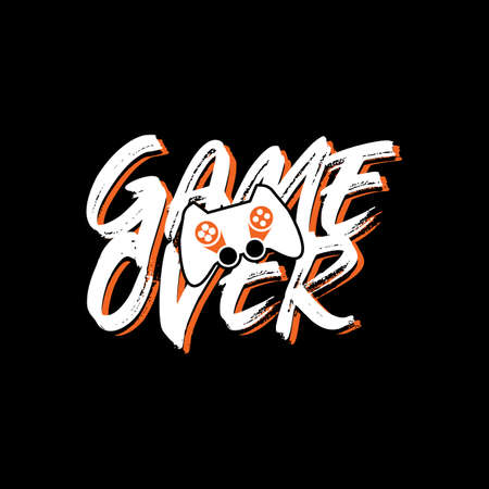 Game over text typography with grunge style vector designのイラスト素材