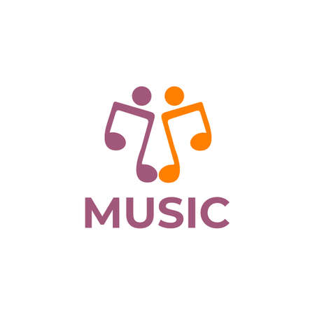 Music note wave vector logo designのイラスト素材