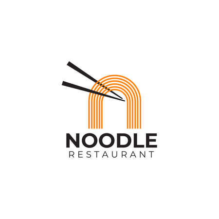 Noodle and chopstick vector logo designのイラスト素材