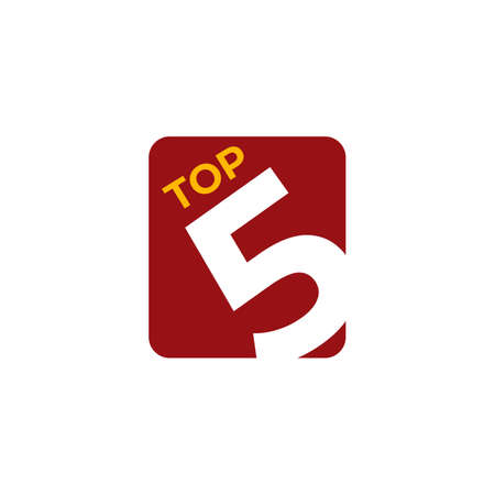 Top 5 Big Five logo design vector templateのイラスト素材