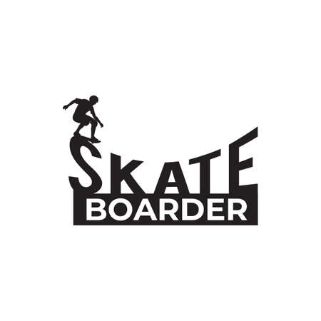 Jumping skate boarder vector logo designのイラスト素材