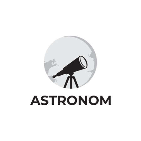 Astronomy dream with  telescope vector logo designのイラスト素材