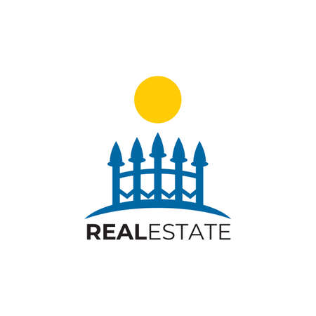 Real estate and home building fence vector designのイラスト素材
