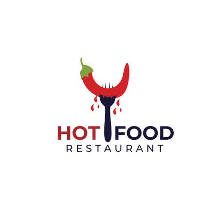 Hot spicy food restaurant vector logo designのイラスト素材