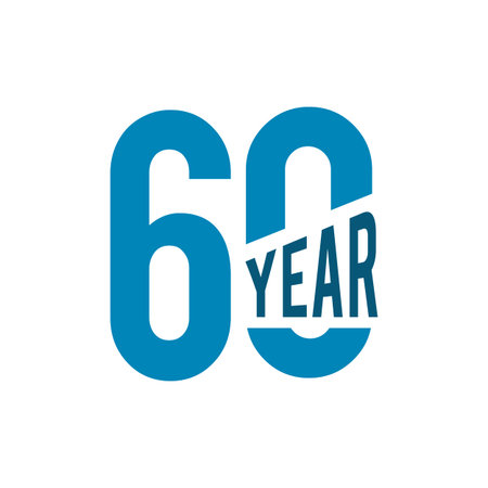 60th year celebration anniversary vector logo designのイラスト素材