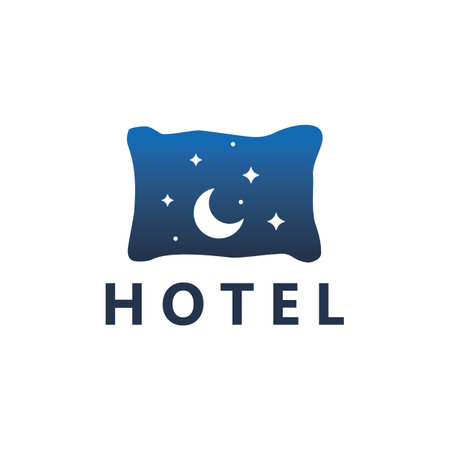 Hotel pillow decoration interior design vector logoのイラスト素材