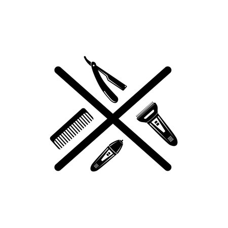 Barber shop haircut salon vector logo designのイラスト素材