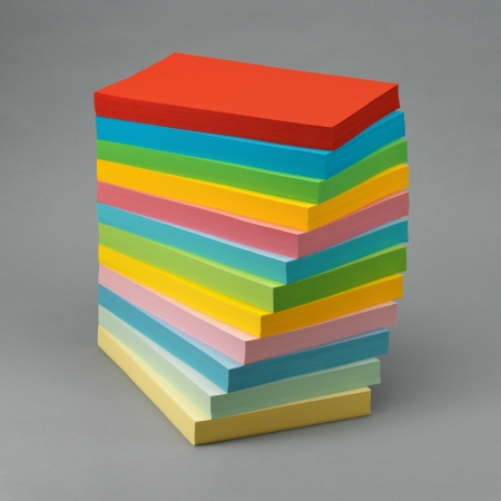 Stack of color paperの写真素材