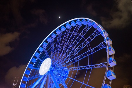 Hong Kong - November 19, 2015: The Hong Kong Observation Wheel is 60 meters high and is easily reached with the MTR or the Star Ferry.のeditorial素材