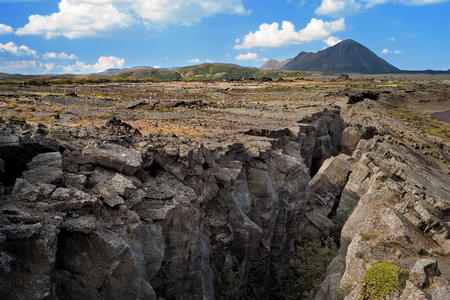 Rift in Myvatn District - Icelandの写真素材