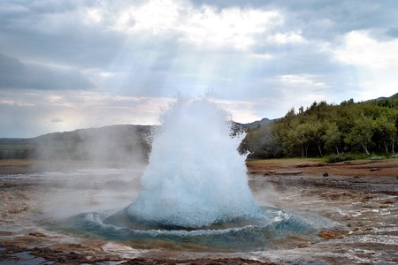 Geysir Strokkur. Haukadalur Geothermal Area. Icelandの写真素材