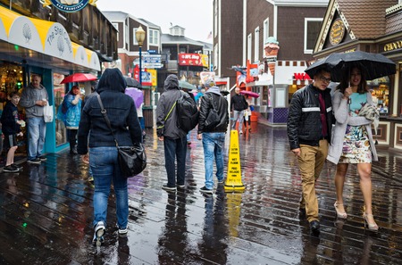 San Francisco, CA, USA - March, 2016: Pier 39 at San Francisco Bay. Premier Bay Attraction, is a festive shopping destination featuring shops, theatrical performances, rides, cruises and restaurantsのeditorial素材