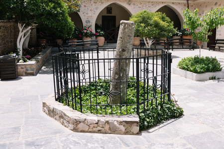 Pillar of ancient Monastery Kera Kardiotissaの写真素材