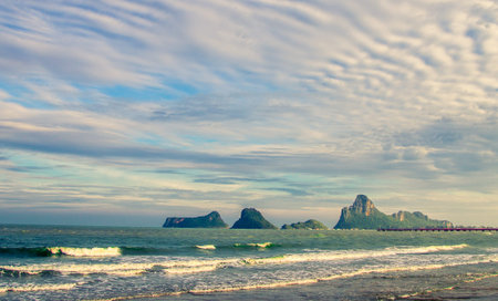 the sea and skyの写真素材