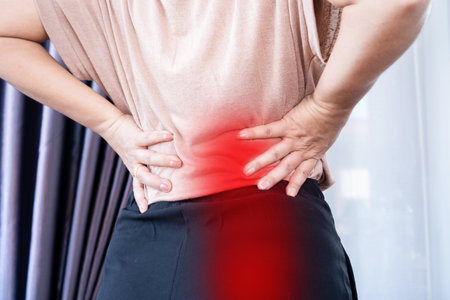woman suffering from buttocks and lower back pain, Sciatica Pain conceptの写真素材