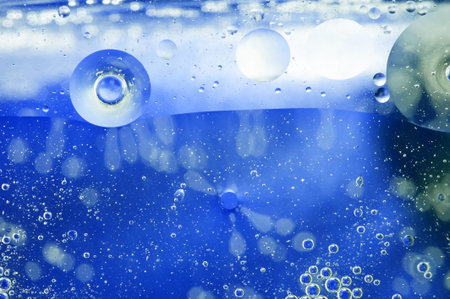 Oil drops on a water surface 