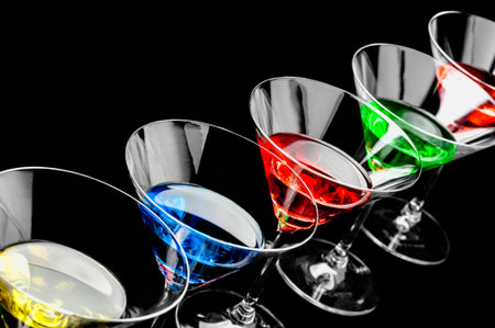 Martini on a black  backgroundの写真素材