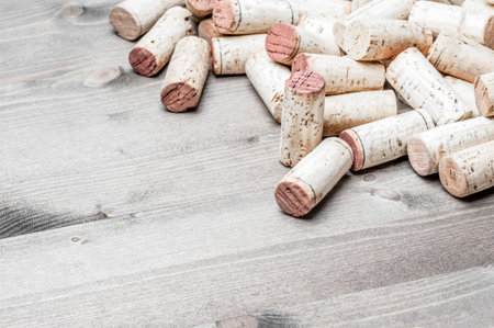 Wine corks on the wood