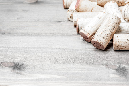 Wine corks on the wood