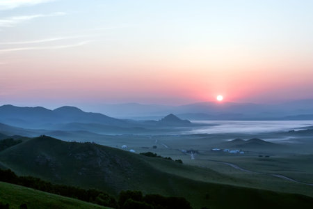On Inner Mongolia BA Sunrise scenery