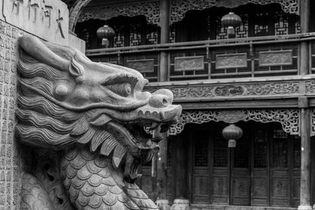 Chinese stone carving artのeditorial素材