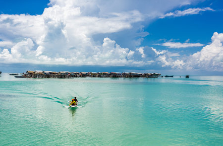 Boat in the lakeのeditorial素材