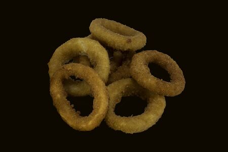 onoin rings on a black back groundの写真素材