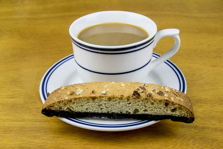 coffee with an bicottiの写真素材