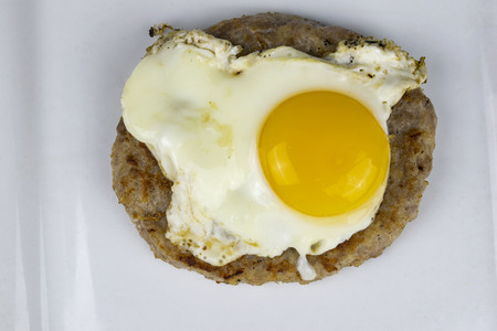 sausage patty with eggの写真素材