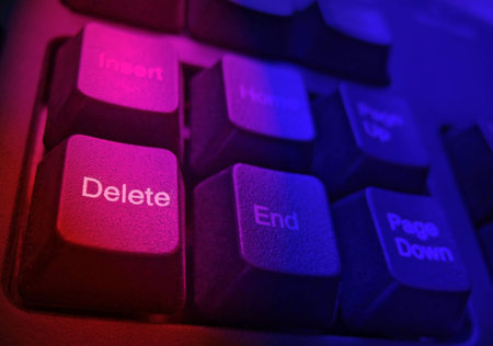 illuminated delete key and keyboard