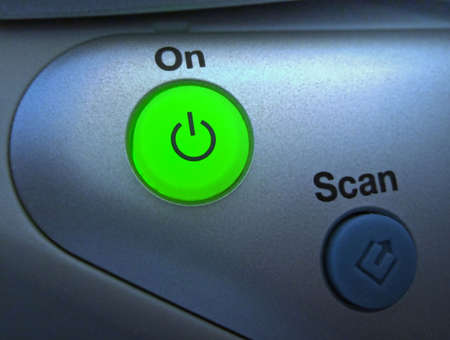 On button, scannerの写真素材