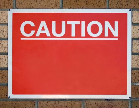 Caution sign with space to include your own text if requiredの写真素材