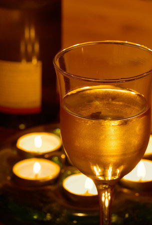 Wine and Candlesの写真素材