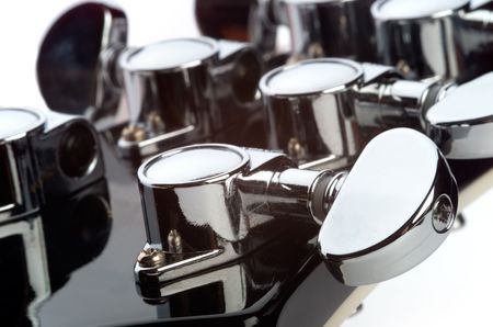 Chrome guitar machine headの写真素材